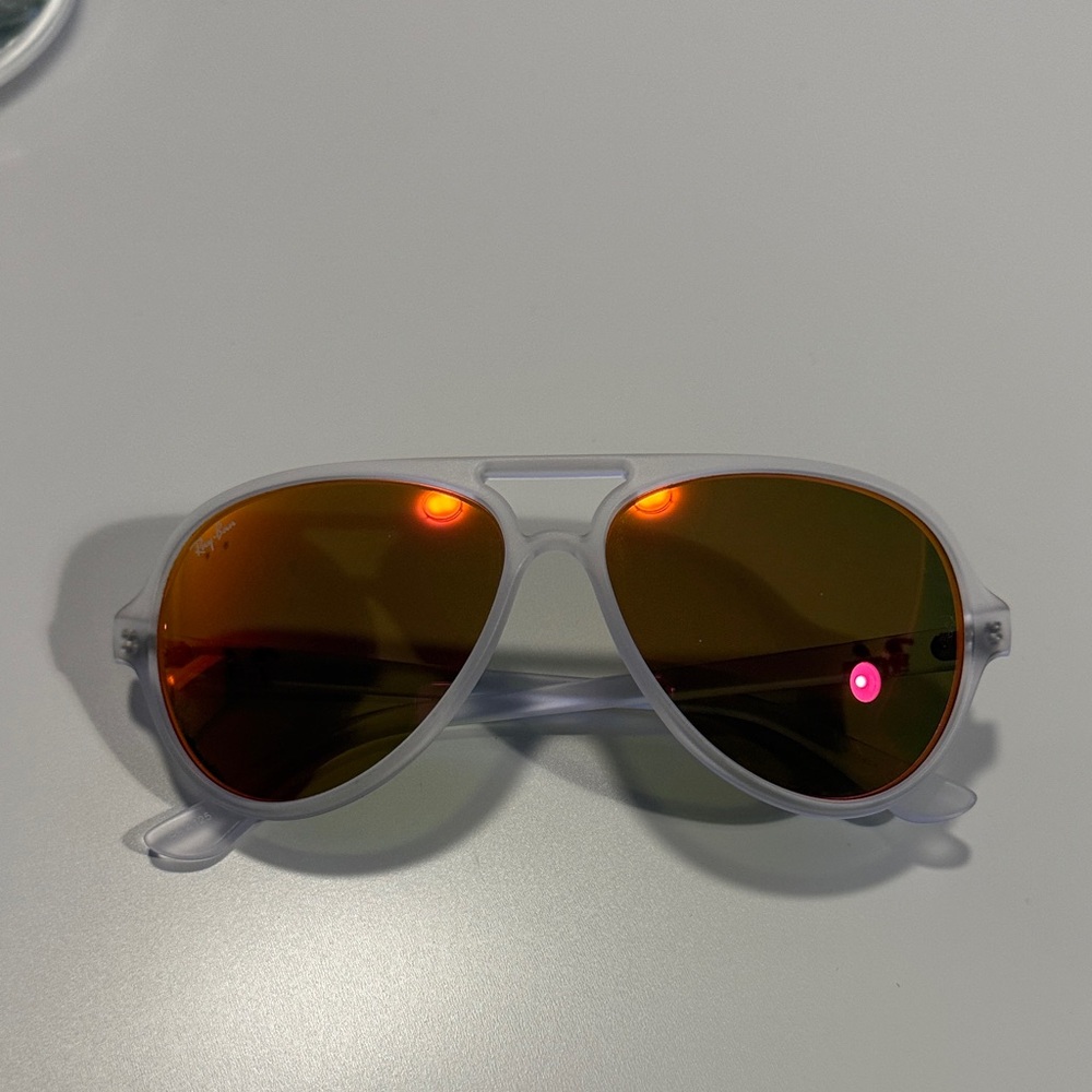 Ray-Ban Aviator Sunglasses with Orange Lenses
